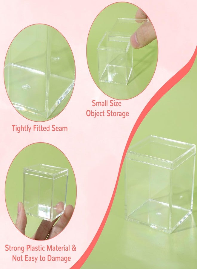 Kifmurase 40Pcs Clear Acrylic Plastic Jewelry Boxes, Mini Storage Box, Cube Containers with Lids, Mini Clear Display Container for Candy Pill and Tiny Jewelry (2.2 x 2.2 x 2.2 Inches) - Image 3